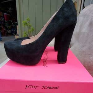 Betsey Johnson Sophia Black Suede Heels